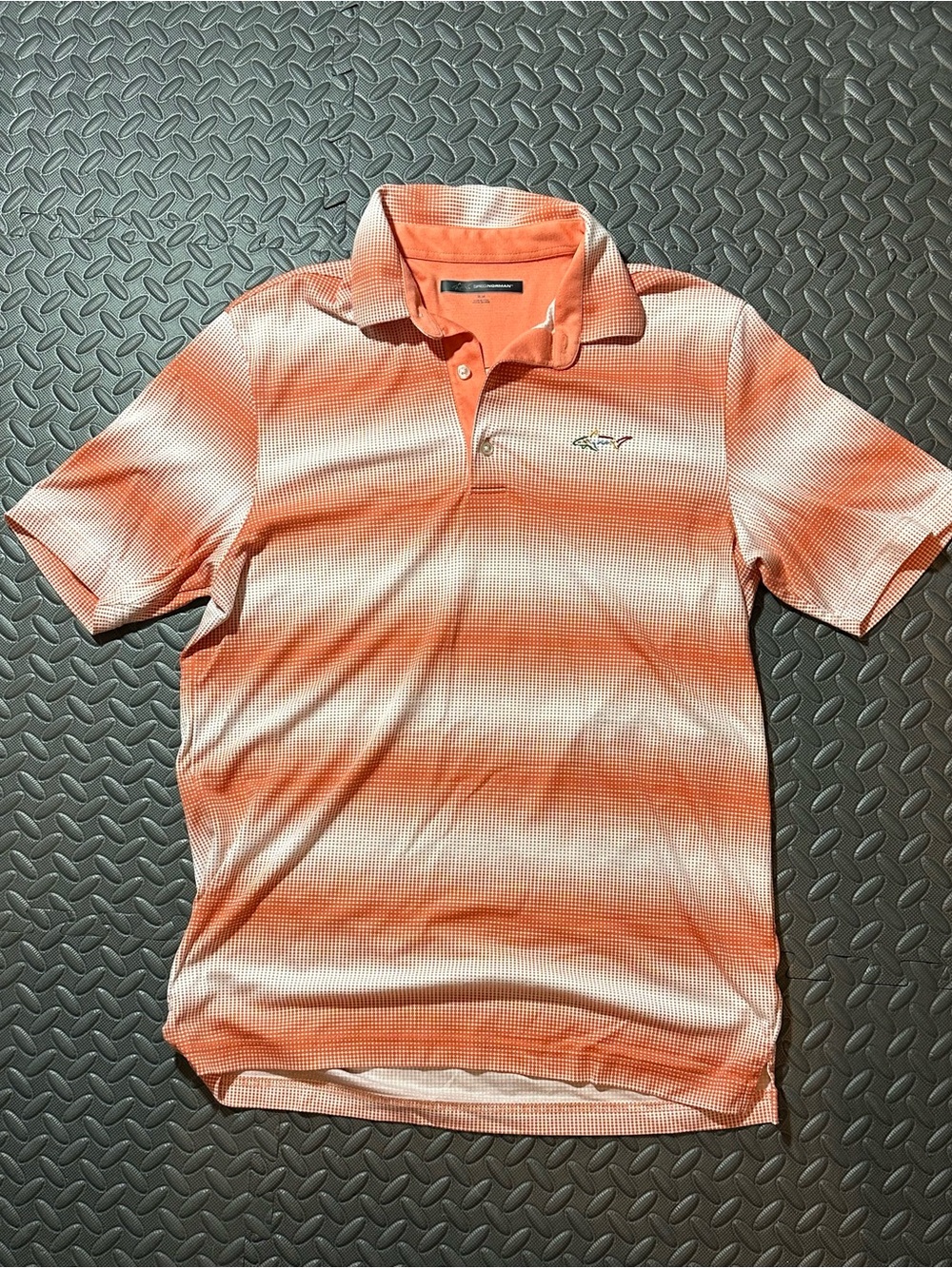 Men's Greg Norman Orange Gradient Polo Shirt size medium